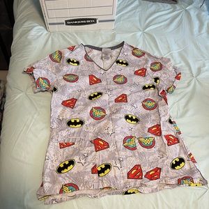 Justice League scrub top- Size Xsmall